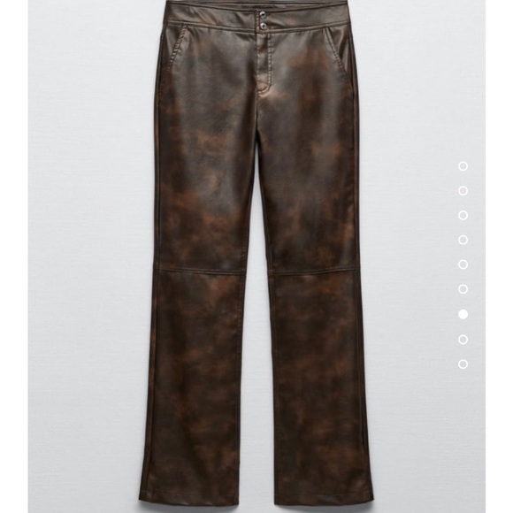 Zara faux leather high waisted pants with pockets - Picture 8 of 11